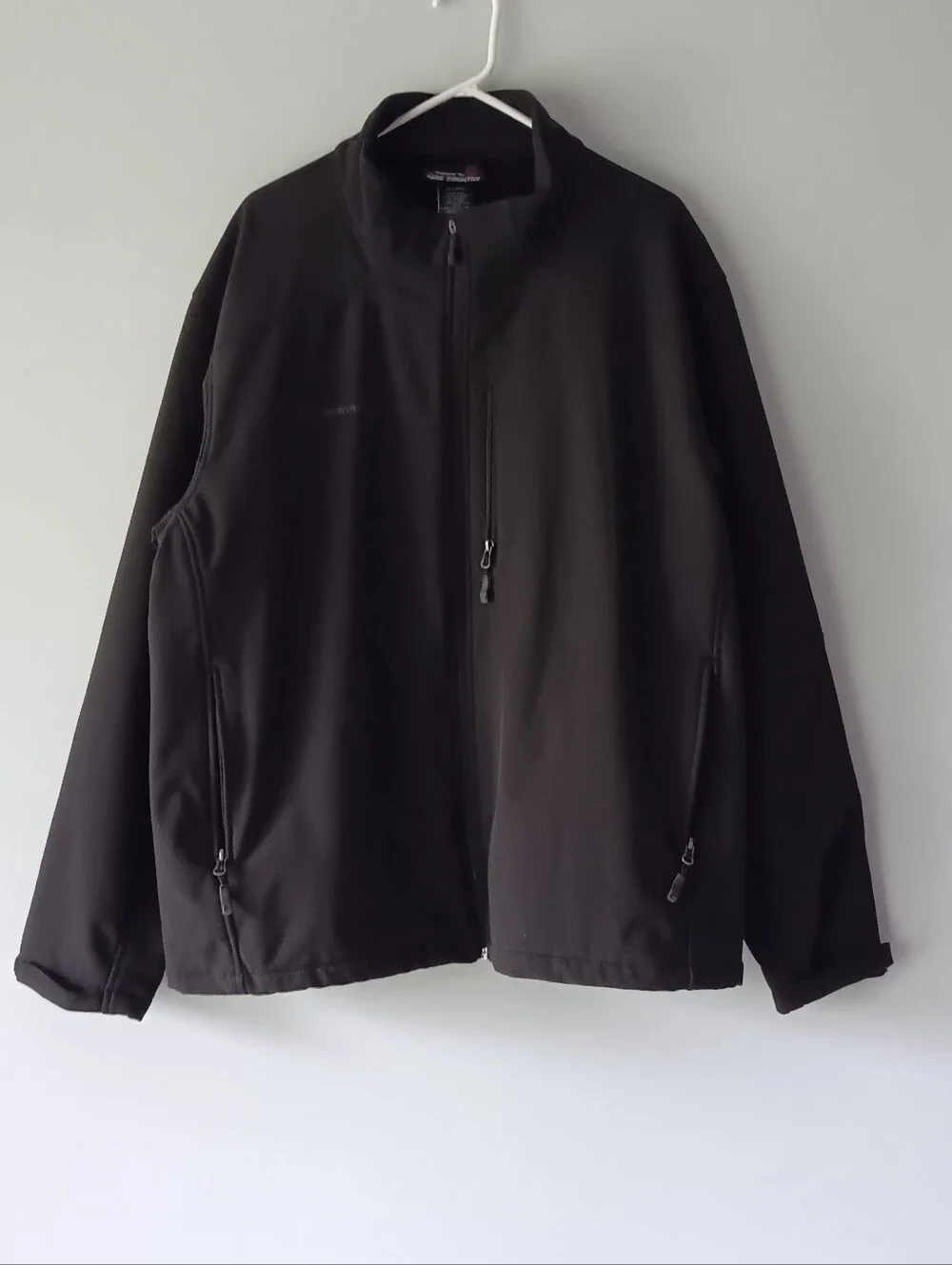 Free Country Jacket Zip-Front Mock-Neck Lined Pockets Black XX Large